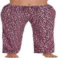 Ženske padžama pantalone rastegnuti džepovi za crtanje pidžama dno pj salon salon s-xxl ljubičasti leopard