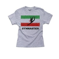 Iran Olimpic - Gimnastika - zastava - Silhouette Girl Pamučna mladost siva majica