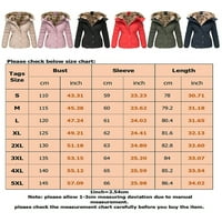 Paille Women kaput od kaputa sa čvrstom bojom prednji zip zadebljana jakna Slim fit radne kapute kapuljača