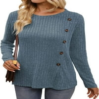 Ženski vrhovi dugih rukava lagani povremeni tunički džemperi za vrat pulover Duksera