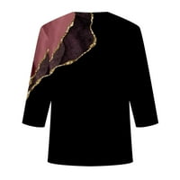 Žene kravata vrhova rukava modna casual košulja Trendy tiskani tunik TUNIC TUGE Gumb izrezne majice