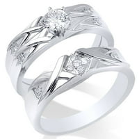 Pompeii 3 8ct Diamond Engagement Wedding Ring set 14k bijelo zlato