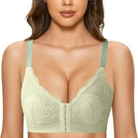 Vedolay Bras Front Close BRA za žene Push Up WireFree BRA Besprijekor bez kopa Comfort Brassiere, A-Green