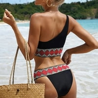 Ženska splitska kupaćim kostim ispisanim tijesnim temperamentom Bikini Duge ploče za žene plus veličine