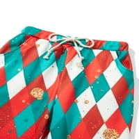 Hirigin Women Božićne kašike zadebljane hlače Janjeće runo Topla Dot Santa SnowFlake Colorful Lamp Rhombus
