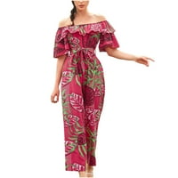 Ljetne pantalone za žene Žensko ljeto s ramena cvjetni kombinezon za odmor Šifonsko plaža Kombinezon ženske plus veličine hlače