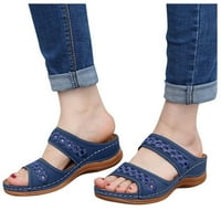 Ženske cipele ženske papuče cipele klinovi modni klizači kliznu na remen sandale Ljetne cipele za žene tamno plava 8