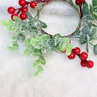 Božićni prsten za svijeće Fau Berry Svijeća za svijeće sa vijencem od bora za kuću za dom, vjenčanje,