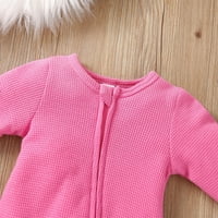 Slatka modna odjeća set za djevojčice za djecu za bebe Odjeća od punog dugih rukava za patchwork romper kombinezon sa trake za glavu sa odjećom za 18-mjeseci