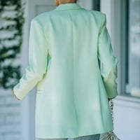 Ženski blejzer, poslovni dugi rukav Blazer Radna kaputa kaputi džepna stražnja zrna jakna mint zelena m