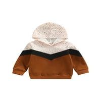 Binweede Baby Jesen pulover kapuljače, Ispis kontrastne boje dugih rukava s dugim rukavima