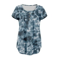 Ženski ljetni cvjetni v vrat bluze labavi vrećica TURNI TUNIC THIRTS PLUS veličina Flowy Dressing bluza Tees