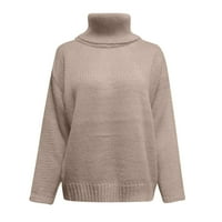 Wotryit Womens Solic Turtleneck Dugi rukav Duks pleteni pulover Jumper vrhovi ženskih džempera