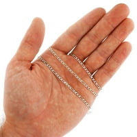 Autentično čvrsto čvrsto srebro figaro link dijamantne rezne bijele pave. ITPROLU Ogrlice lanci, 16