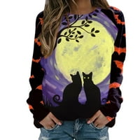 Symoid Womens Dukset i duksevi - grafički sastojci za krastavca, pulover Halloween, dugih rukava Activewear