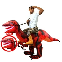 Spooktakularne kreacije Kreacije Kostim na naduvavanje Dinosaur jahanje raptore za muškarce Deluxe Halloween