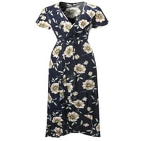 Fashionfit Women's Floral Surplice omotajte haljinu s detaljima