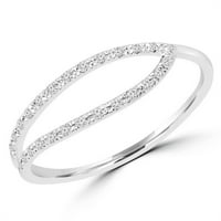0. CTW okrugli dijamantni koktel prsten u 14K bijelom zlatu - veličina 3