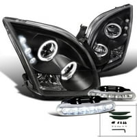 Spec-D Tuning Halo Rim Black projektor Svjetla + LED vožnja magla kompatibilna s Ford Fusion Lijevom