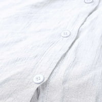 Ženski ležerni vrhovi do 50% popusta na ljetne majice kratkih rukava Trendi gumb V izrez Solid Boja