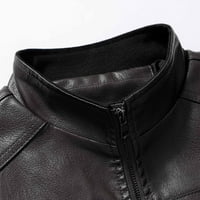 IOPQO Blazer jakne za muškarce muške casual tanke kožne jakne dugih rukava postolje sa zatvaračem zatvarač