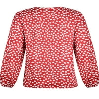 Košulje za djevojke Colisha Dugi rukavi V Vrata Bluza Ležerne prilike Cvjetna print Tunika Košulja Vino