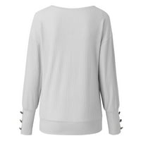 Ženski vrhovi rukav ženski bluza casual solid moda V-izrez ljeto bijela 5xl