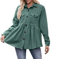 Ketyyh-Chn Blazer jakne za žene plus veličine Otvoreni prednji kaput za žene Green, XL