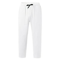 Zuwimk pantalone za muškarce, muške hladne stria skrivene proširive pojašnjenje obične prednje gaćice bijelo, xxl