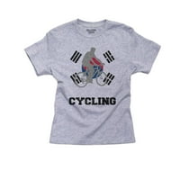 Južna Koreja Olimpic - Biciklizam - zastava - Silhouette Boy's Pamučna majica