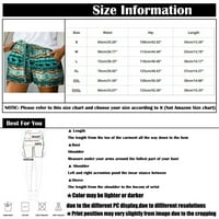 MLQIDK ženski kratke kratke hlače za kratke kratke za izradu Ljeto COMFY pamučni elastični struk džep aztec grafički ispis kratke hlače s-3xl