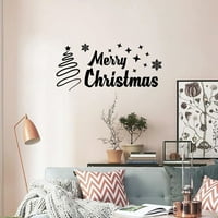 Sretan Božić - Zidne dekalne božićne staklene zvijezde blistavi dizajn vinil zidne umjetničke zidne naljepnice zidne ukras za ukrašavanje doma za kućnu sobu Dječje sobe vrtić