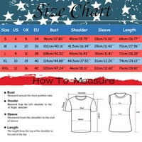 Košulje od 4. jula Žene Ljetne vrhove Žene izdubljene modne tiskarske kratke rukave V izrez T majica