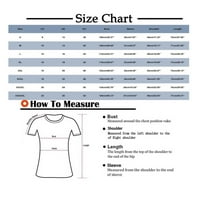 Grafički bluza Ispisuje radna odjeća s kratkim rukavima ljetni V-izrez za žene narančasta L