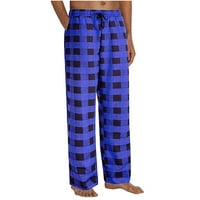 Muške pidžame plairane padžama hlače sa spavaju dugačke pantalone sa džepovima mekani PJ dno Klasične