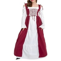 Uerlsty Womens Srednjovjekovni viktorijanski maxi haljina Renesansa Vintage Bell rukava maturalna haljina