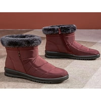 Daeful Womens Vodootporne čizme za snijeg Udobne cipele debele fleke Zimske tople cipele Crveno 7.5