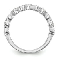 0,15ct. CZ Čvrsti real 14k bijeli zlatni vjenčani prsten
