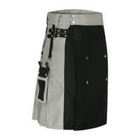 Muškarci Hybrid Tartan Utility Kilt Regular Fit Skottish Stylish Pljuskovi za patchwork hlače sa teretnim