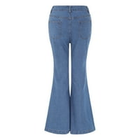 Dame Popularne bljeskalice Jeans Dame Fashion Mid Stvari Flare Stretch Slim Hlače Dugi Retro Traperice