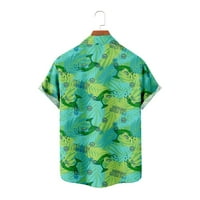 Muška havajska majica kratkih rukava Tropicko print casual gumb niz ljetnu majicu