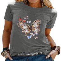 Ženska ljetna leptirska majica Ležerne prilike Crew vrat kratkih rukava