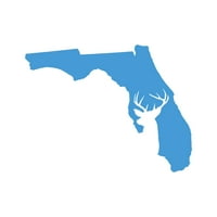 Florida Deer State naljepnica Decel Die Cut - samoljepljivi vinil - Vremenska zaštitna - izrađena u SAD - Mnogo boja i veličina - Buck Hunt Lov Puška FL