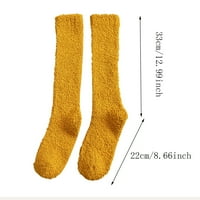 Ediodpoh Winter Women Coral Socks Srednja cijev za spavanje Kući Solid Calf čarape Ženske čarape Plava