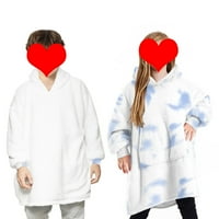 Dječja pidžama Reverzibilna čvrstog životinjskog uzorka kašmirke s kapuljačom s kapuljačom dugih rukava za djecu