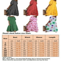 Grianlook Women Sandress cvjetni print tunik haljina poluotpila Ležerne maxi haljine polka točkice dame