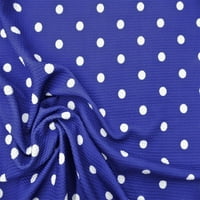 Metlet od dvorišta od tiskanog litrenu teksturirane tkanine rastezanje plave bijele male polke dot s42