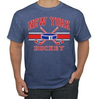 Divlji Bobby Grad New York Ny Hockey Fantasy Fantasy Fan Sports Muška majica, Vintage Heather Blue,