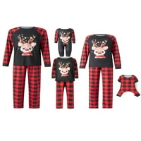 Huakaishijie božićna porodica pidžama set za žene muškarci djeca za bebe pletene xmas pjs spavaća odjeća