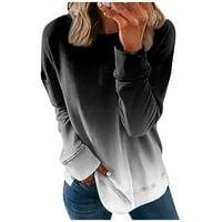 Žene Ležerni cvjetni gradijent Ispis O-izrez Pulover Top modne bluze s dugim rukavima